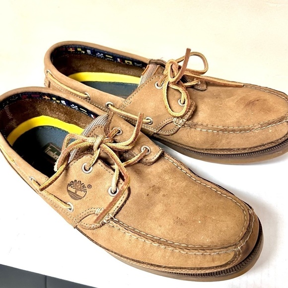 TIMBERLAND 11.5M 2-Eye Boat Shoes Sailing Shoes Men Deck Shoes Moccasins Taupe main image 9